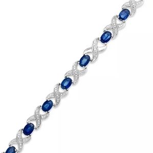 Macy'sSapphire (8 ct. t.w) and Diamond Accent XO Bracelet in Sterling Silver